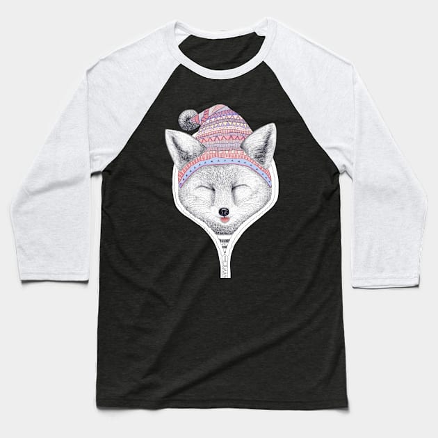 Fox in a hood Baseball T-Shirt by kodamorkovkart